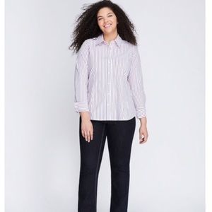Lane Bryant Striped Fitted Essential Shirt